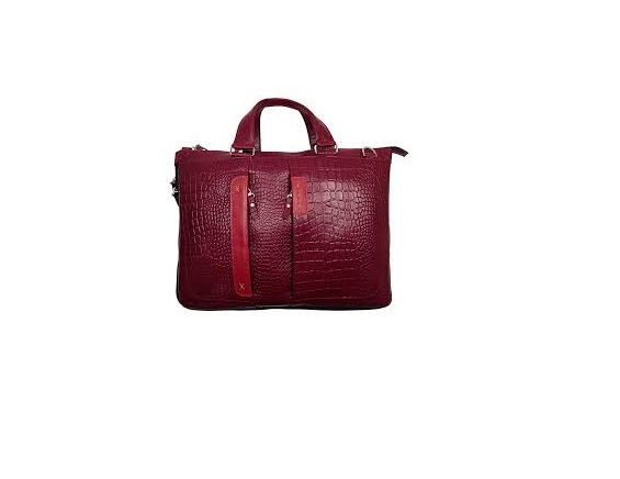 تصویر 4 از کیف چرم اداری زرشکی با آستر مقاوم و ماندگاری طولانی